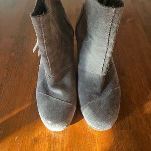 Toms suede wedge ankle boots